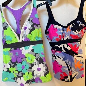 2 - ZeroX Posur Swimwear Tankini tops. Size 8 floral.
